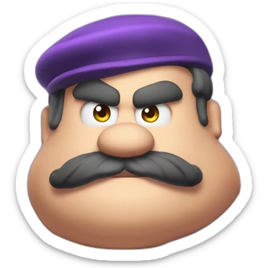 Extremely obese waluigi modeling sticker