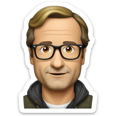 François Hollande en hipster  sticker