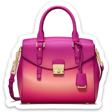 Realistic isolated magenta ombre Michael kors satchel purse.  sticker