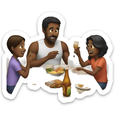 Family dinner sticker