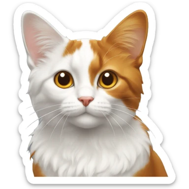 Chat roux et blanc avec un noeud papillon sticker