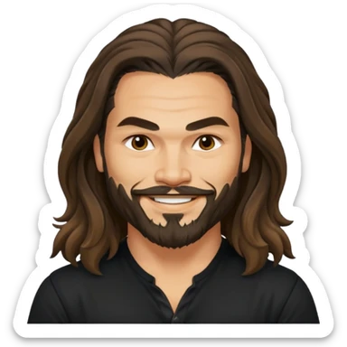 Blue eyes Jason mamoa longer hair smiling black shirt tan sticker