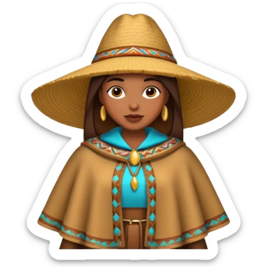 brown skin woman with fashion pancho sticker