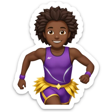 Um atleta de corrida vestido com roupa de carnaval sticker
