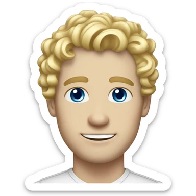 full body light curl blonde 30yo man blue eyed pale skin sticker
