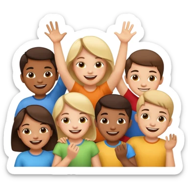 children playing sticker