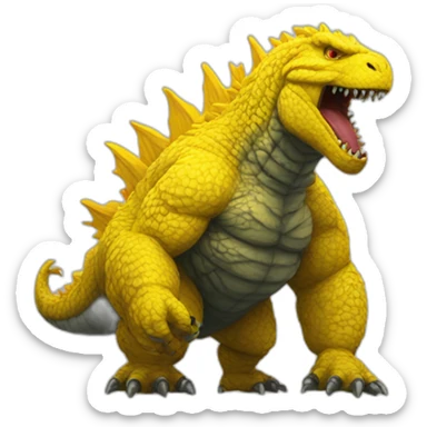 Godzilla obesity yellow sticker