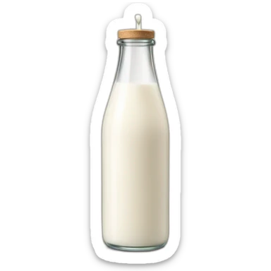 a bottle of milk dropping milk in a glass sticker