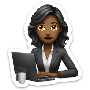 Girl z working hard corporate  sticker