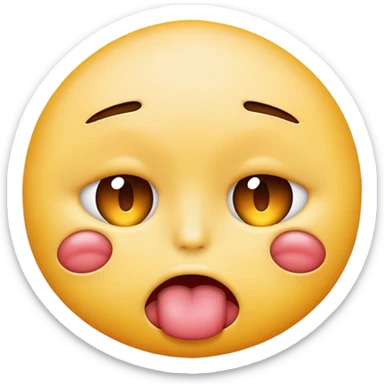 Emoji face with X for eyes and tongue sticking out like it’s dead tired  sticker