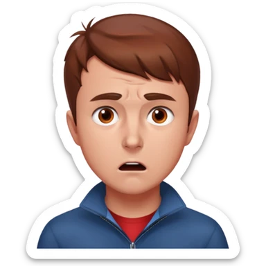 Charlie kirk with red speck on neck and scared expression on face sticker