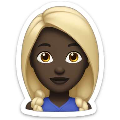 woman with cobalt black skin and facial hair sticker