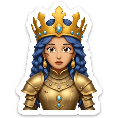 realistic cinematic actress Cher in baroque styling with dirty damaged armor in a forest sticker