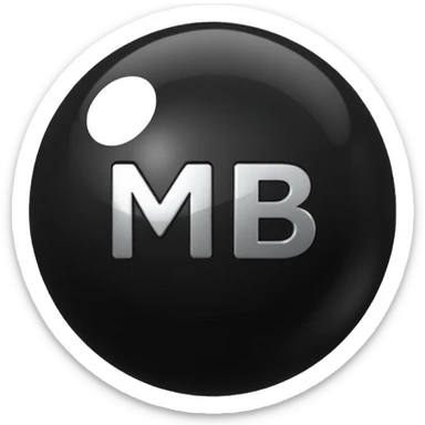 Black Ball with MB written on it. Nothing else no holes. sticker