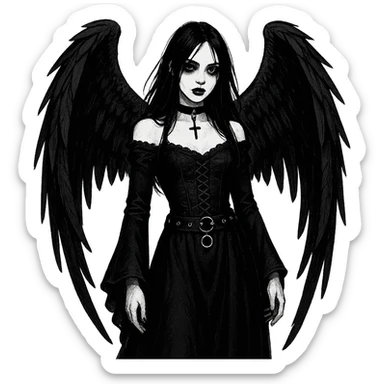 goth angel  remove background    sticker