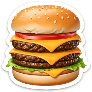 change the perspective angle to 5–20° gentle bird’s-eye angle of these chees burgur  sticker