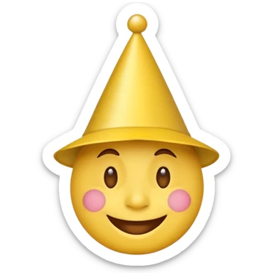 2026 happy new year yellow faced emoji with a 2026 party hat sticker