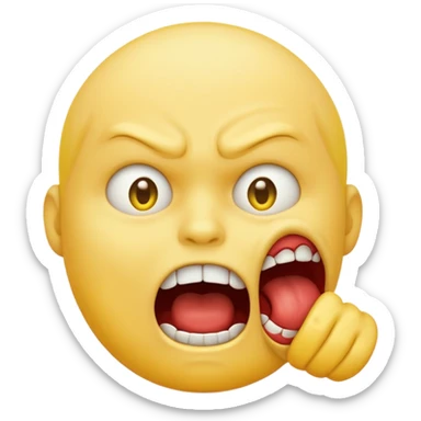 yellow emoji choking himself out in anger scary sticker