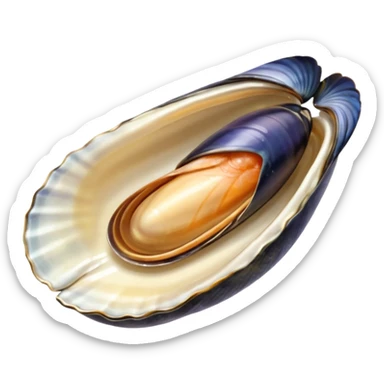 sticker of one open mussels sticker