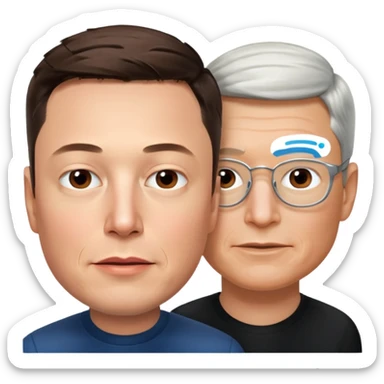 Elon musk and tim cook  sticker