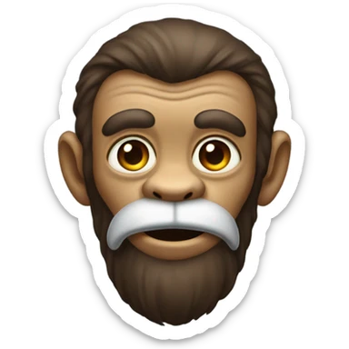 Monkey with handlebar mustache sticker