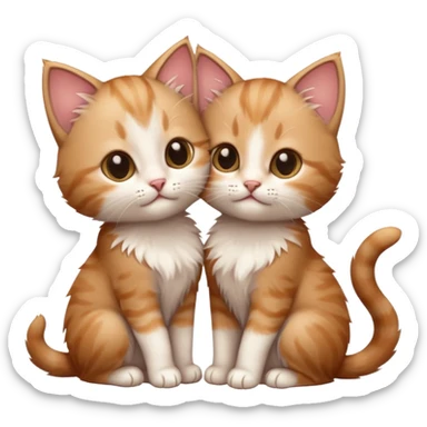 puppy love - Infatuation/falling in love - intense but short-lived passion with 2 kittens sticker