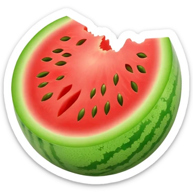 melon with a bite taken sticker