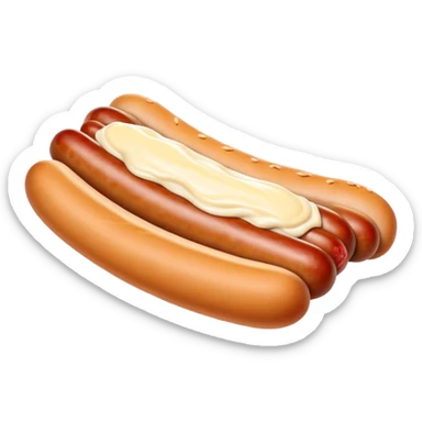 Saucisse avec  de la mayonnaise sur un côté sans pain sticker