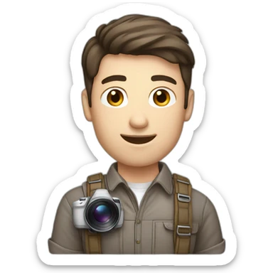 Male Photographer Caucasian brunette sticker