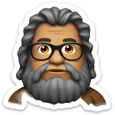 Fat caveman with glasses wearing Star Wars shirt sticker