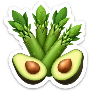 asparagus avocado and spinach sticker