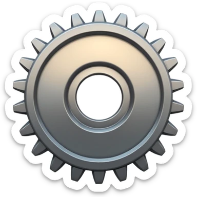 generate a very realistic steel gear sticker