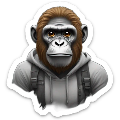 a tshirt designs of ape sticker