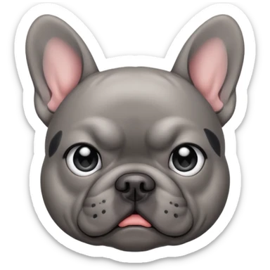 All grey French bulldog with tears in his eyes sticker
