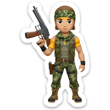 Rambo shooting, full body sticker