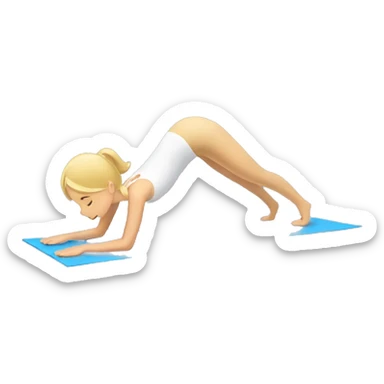 Blonde haired Girl doing downward dog sticker