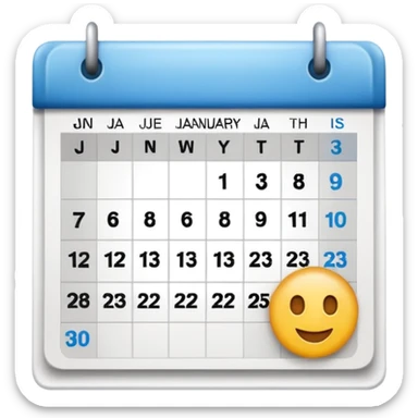An emoji of a Calander page showing only January 30 sticker