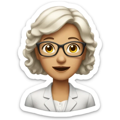 50 years old office lady sticker