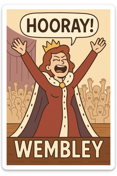 The people hooray queen wembley stage sticker