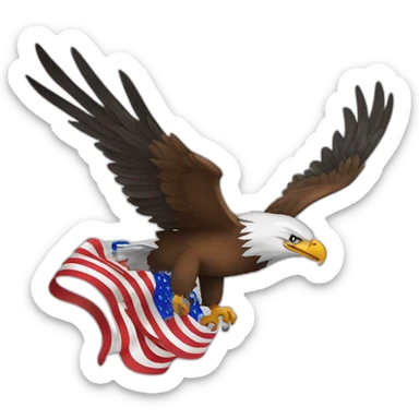 Patriotic Eagle flying sticker