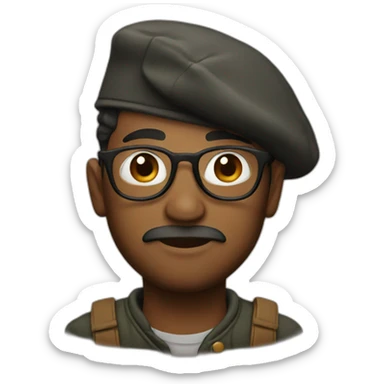 artist with beret sticker