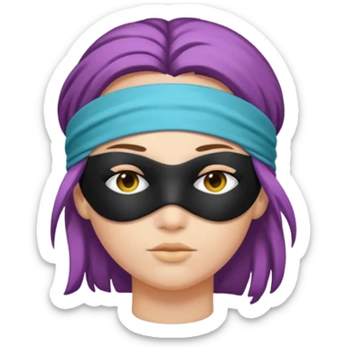 Blindfold person with different colors of hair. No trusting games with people blindfolded behind steering wheel sticker