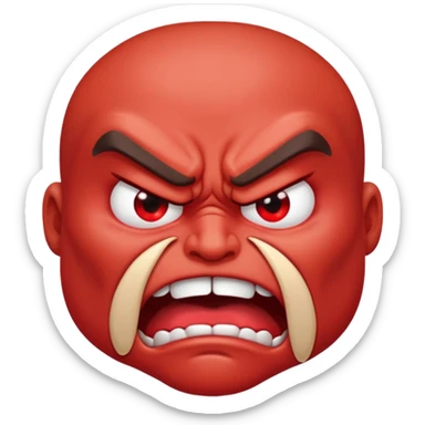 very angry and mad enraged fuming foaming at the mouth emoji  sticker