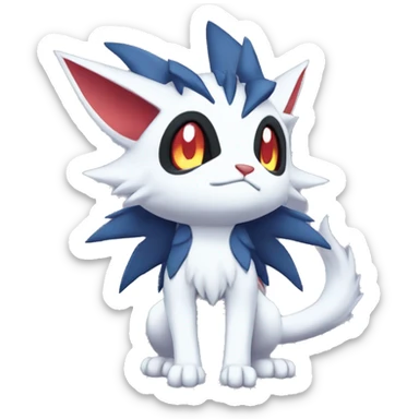 Edgy Cool Chibi Sneasel-Nargacuga-Absol-Pokémon-Fakémon-fusion-cat Full Body sticker
