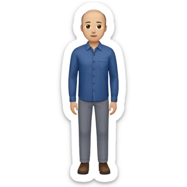 man mid 30's shirt and trousers balding hairline standing sticker