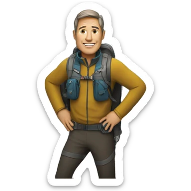 Man is Trek on Mountain sticker