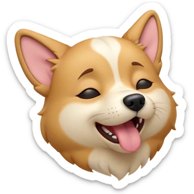 Cinematic Cute Yawning Domestic Dog Portrait Emoji, Head tilted slightly with a dramatic, wide-open yawn, showcasing a plush, inviting coat with gently drooping ears and half-closed, drowsy eyes, Simplified yet irresistibly adorable features, highly detailed, glowing with a soft, cozy glow, high shine, relaxed yet expressive, stylized with a dash of playful whimsy, soft glowing outline, capturing the essence of a sleepy yet affectionate dog that seems ready to stretch out for a nap! sticker