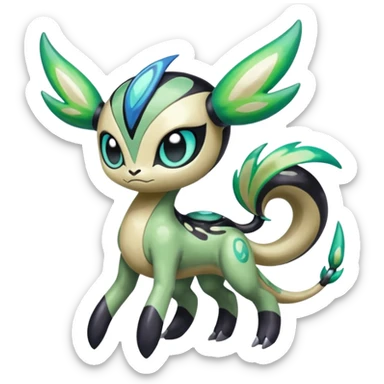 Colorful Shiny Edgy Cool Badass Painted Splashed Exotic Meloetta-Palkia-Virizion-Venom-Stitch-Fakémon-creature-hybrid sticker