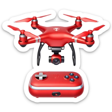Red Drone – parcel grip + LED light sticker