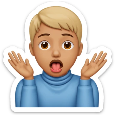 criss cross hands around throat choking self emoji tongue out sticker